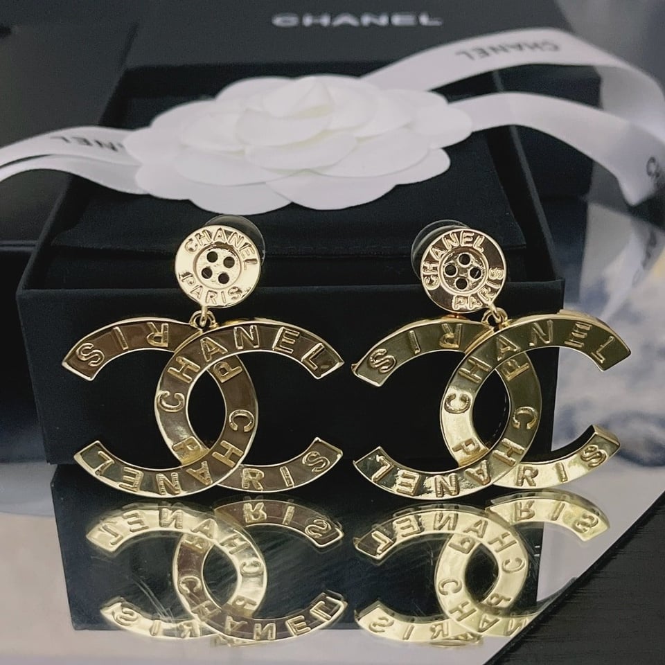 Chanel Paris Button Earrings view 7