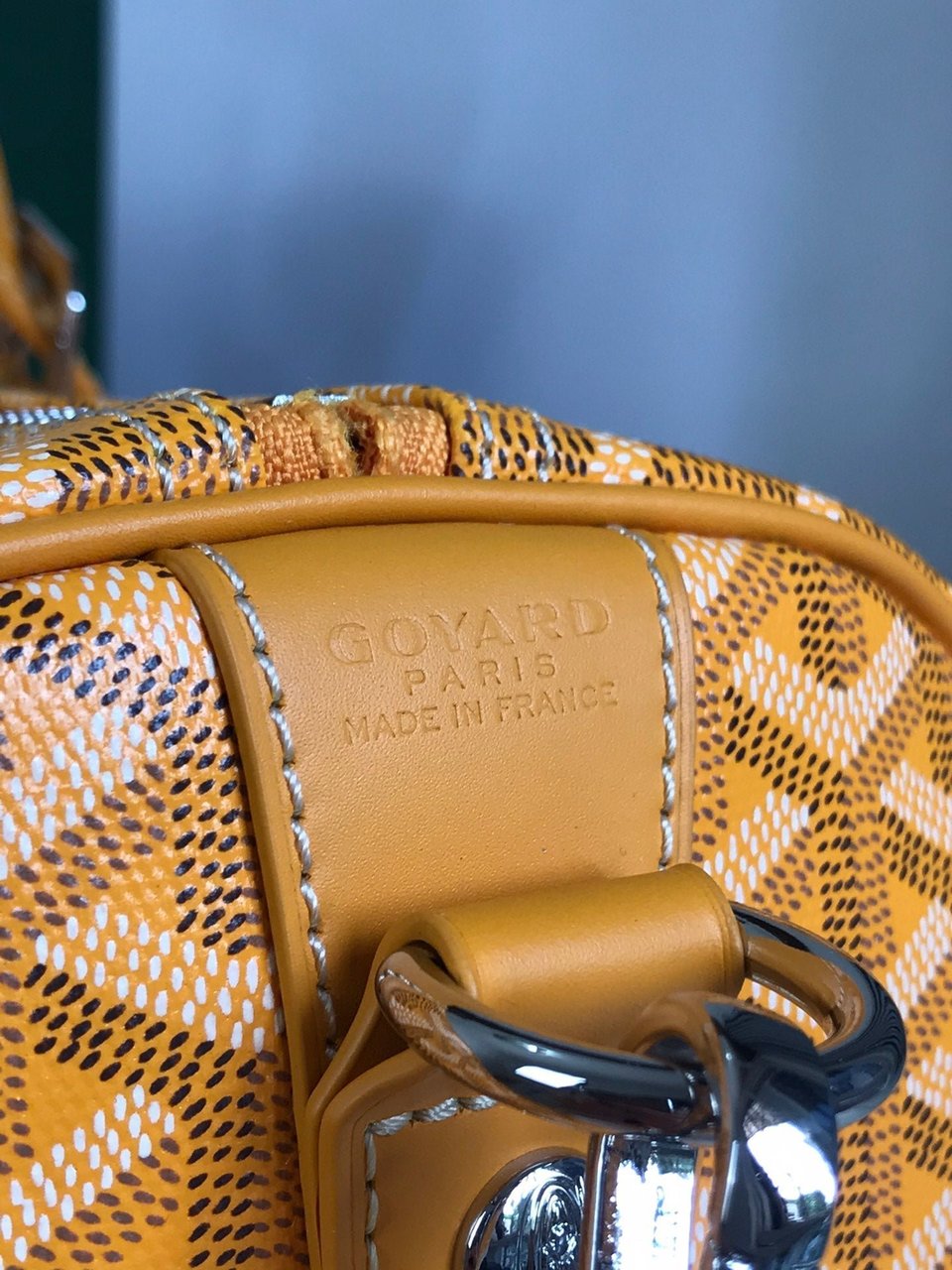Goyard Boston 50cm Bag Yellow Goyardine Canvas And Calfskin Trim view 4