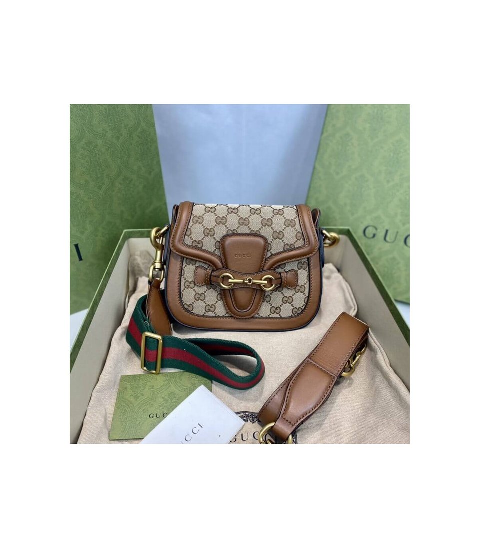 Gucci Lady Web Original GG Small Shoulder Bag Brown view 7