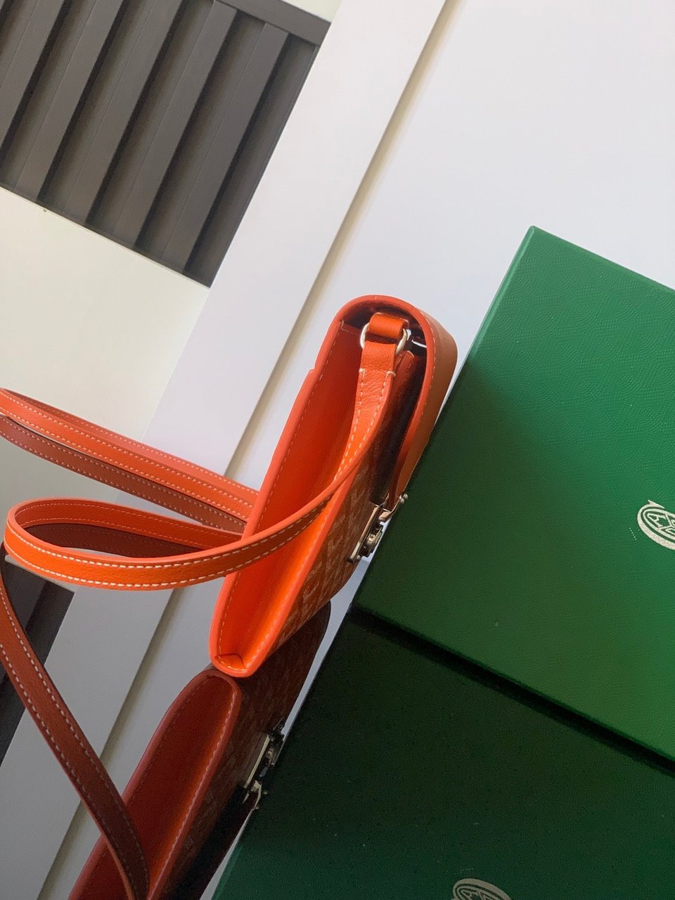 Goyard Chypre Wallet-Pouch 21 Cm Orange Goyardine Canvas And Calfskin view 10