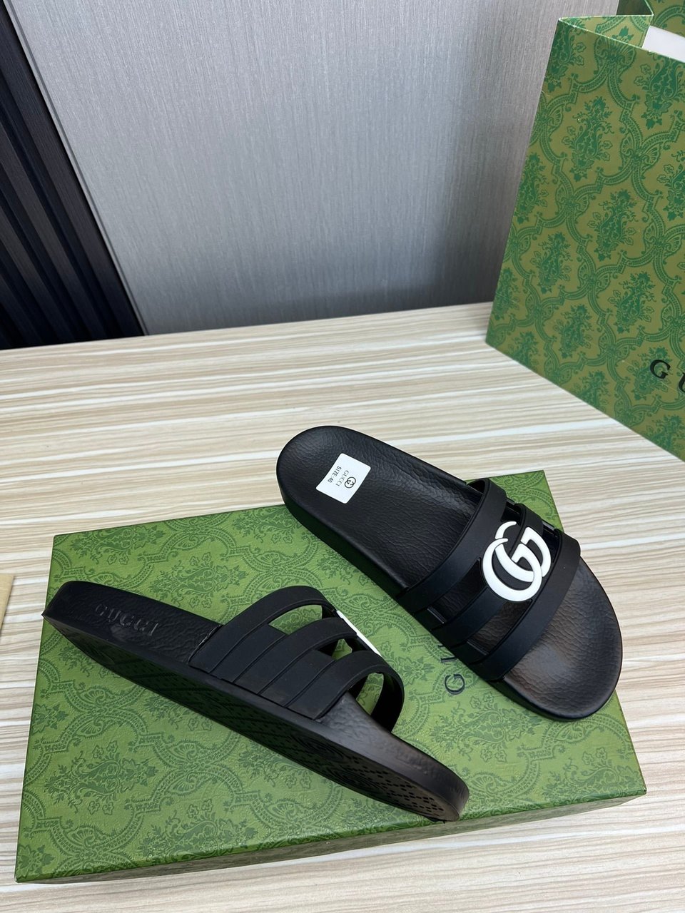 Gucci Slippers Sandals Mules Summer With Gg Logo White view 8