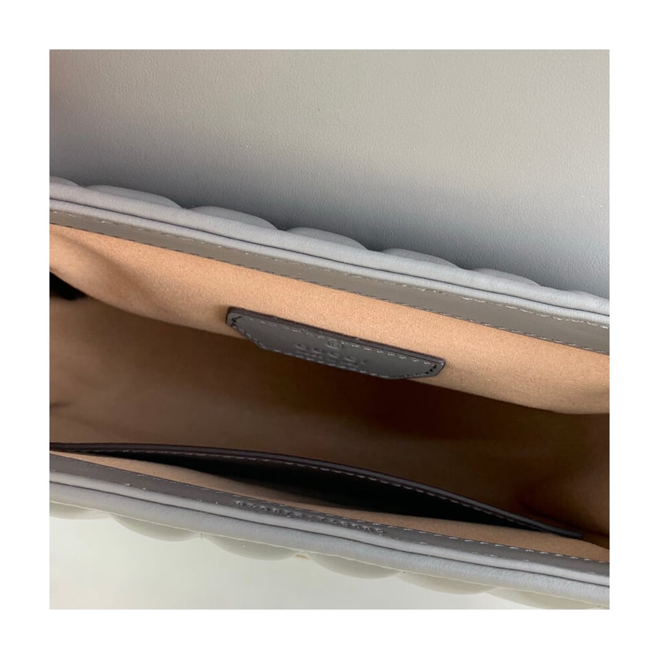 Gucci GG Marmont Grey Matelasse Leather Mini Top Handle Bag view 12