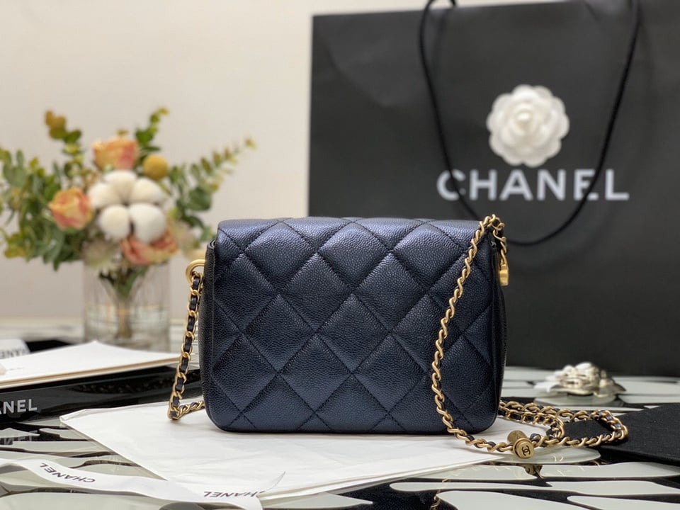 Chanel Grained Mini Flap Bag 19Cm/7.4in Black As2855 view 3