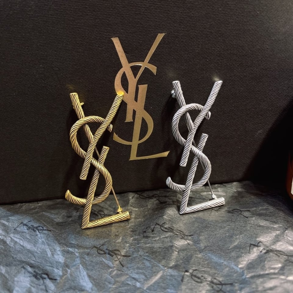Saint Laurent Ysl Brooch Silver view 6