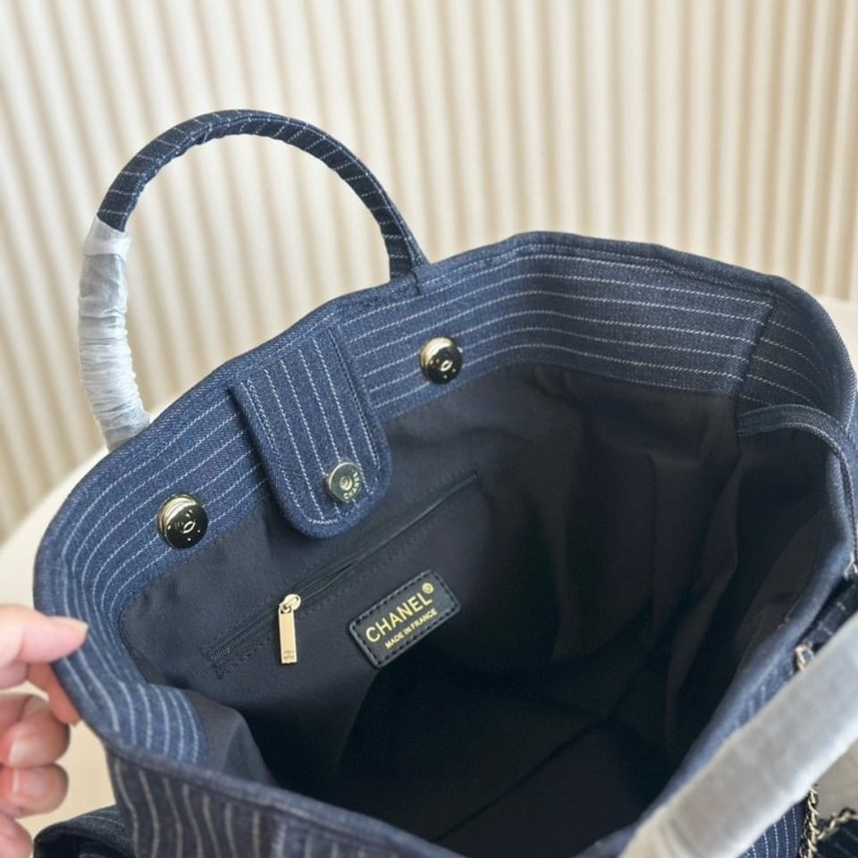Chanel Shopping Bag Dark Blue 33Cm/13in view 10