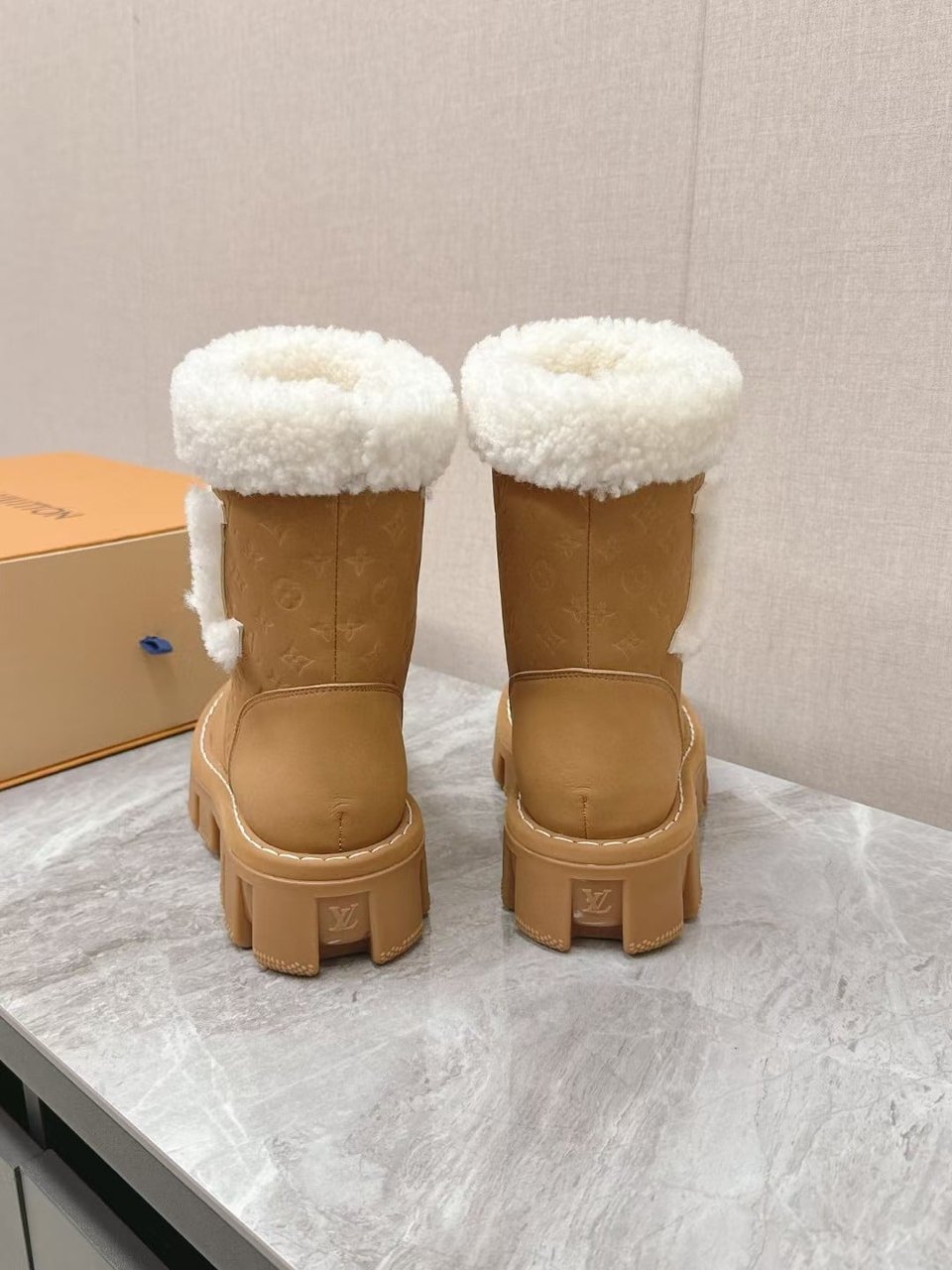 Louis Vuitton Ankle Boots In Bronze Brown view 7