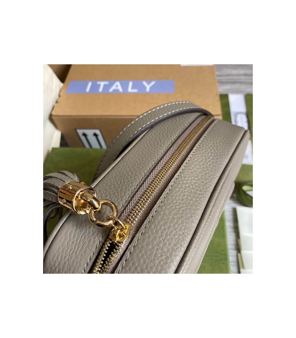 Gucci Soho Small Leather Disco Bag Grey view 9
