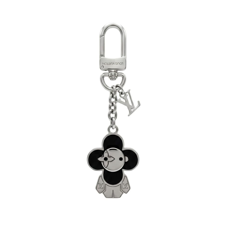 Louis Vuitton Vivienne Keychain Black Color Silver-tone 11cm/4.3in