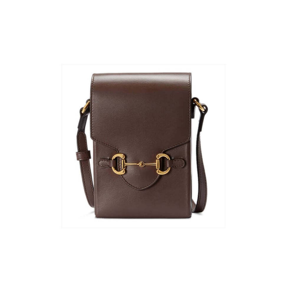 Gucci Horsebit 1955 Mini Bag in Brown Leather view 2