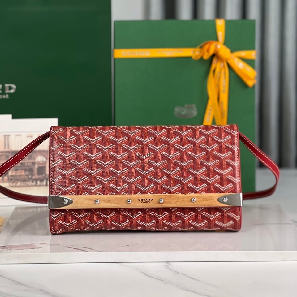 Goyard Monte-Carlo Pm Clutch 25 Cm Classic Red Goyardine Canvas view 2
