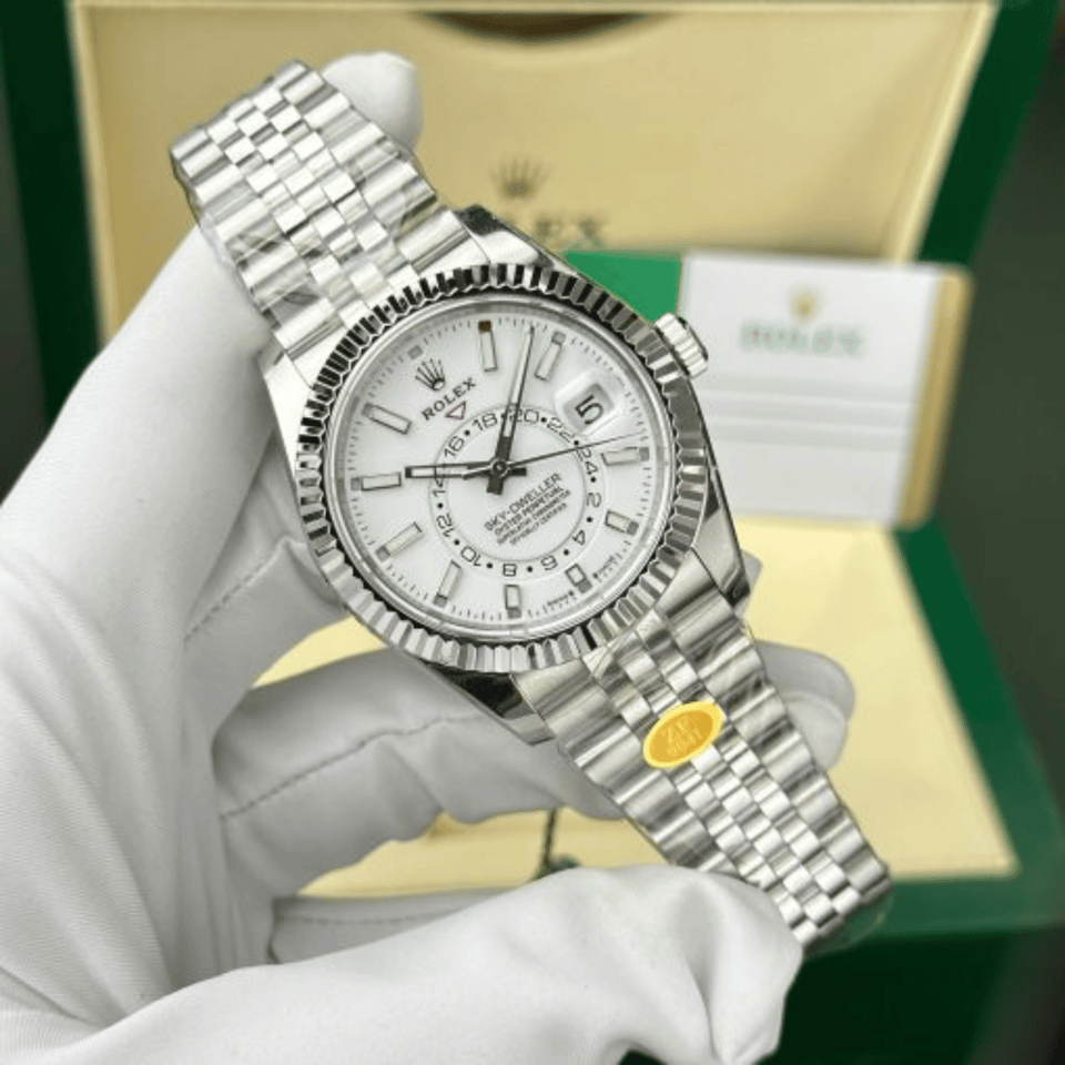 [SUPER CLONE] Rolex Sky-Dweller 42mm Steel White Dial Jubilee 336934-0004 view 7