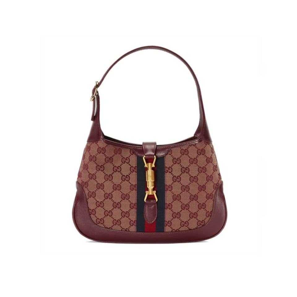 Gucci Jackie 1961 Small Shoulder Bag in Burgundy GG Canvas 28cm