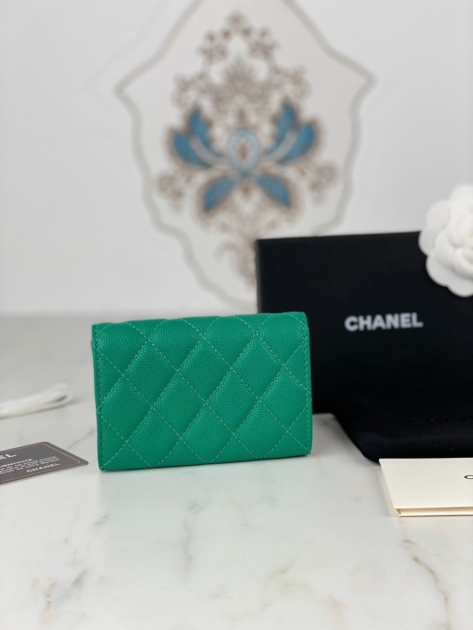 Chanel Flap Card Holder 11 Emerald Grained Calfskin Gold Icon view 9