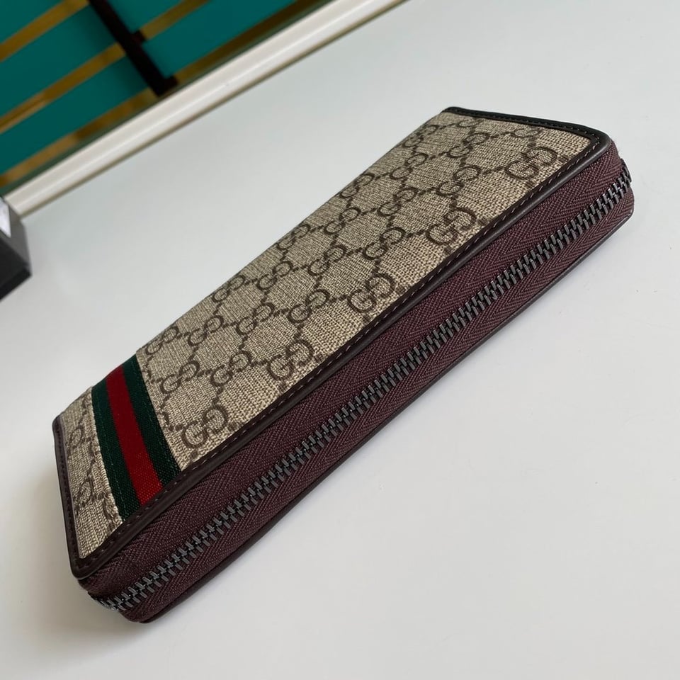 Gucci GG Supreme Beige Zip Around Wallet 19cm/7.5in For Men view 5