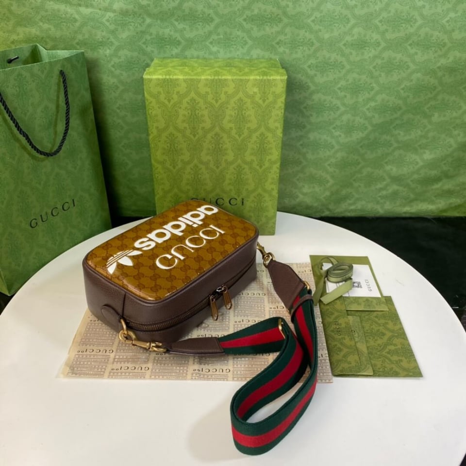 adidas x Gucci Small Shoulder Bag in GG Crystal Canvas view 9
