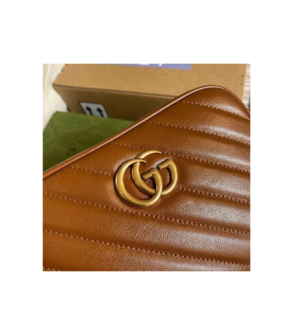 Gucci GG Marmont Matelasse Mini Bag Brown view 6