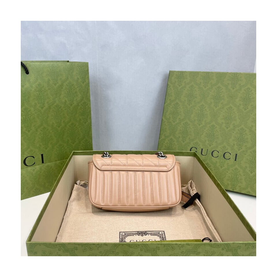 Gucci GG Marmont Mini Shoulder Bag Beige view 8