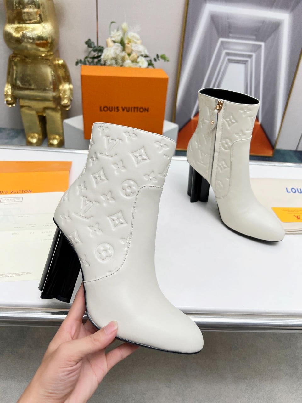 Louis Vuitton Silhouette Ankle Boot White view 6