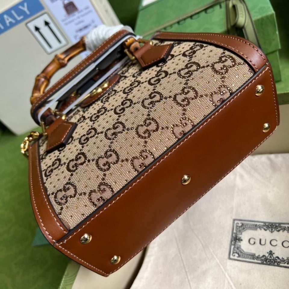Gucci Diana Crystals Mini Tote Bag view 9