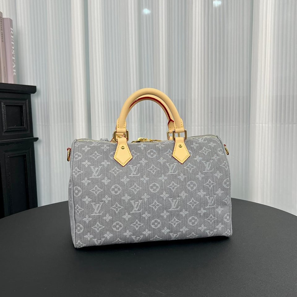 Louis Vuitton LV Speedy Soft 30 Monogram Denim Bag in Grey 30cm/ 11.8 in view 12