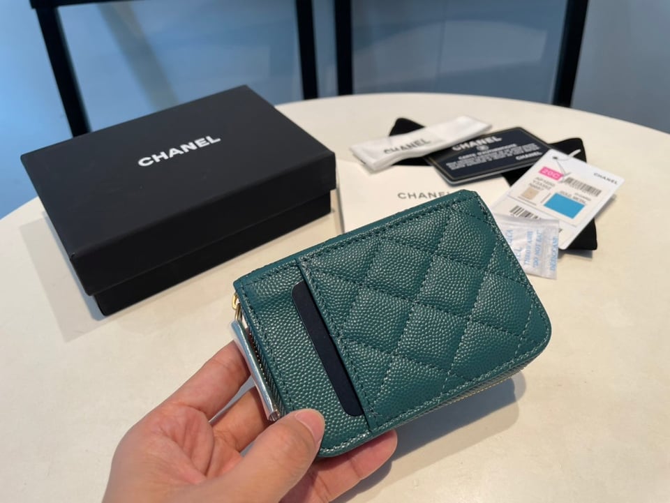 Chanel Zipped Coin Purse 11 Ocean Grained Calfskin view 6