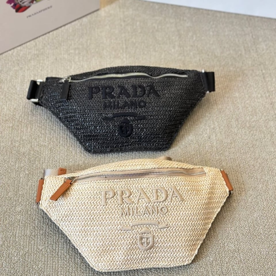 Prada Crochet Belt Bag Natural 30Cm view 4