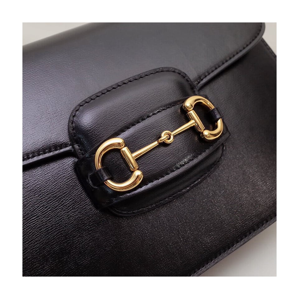 Gucci Horsebit 1955 Shoulder Bag In Black Leather view 13