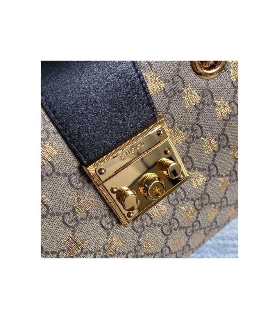 Gucci Padlock Small GG Bees Shoulder Bag view 10
