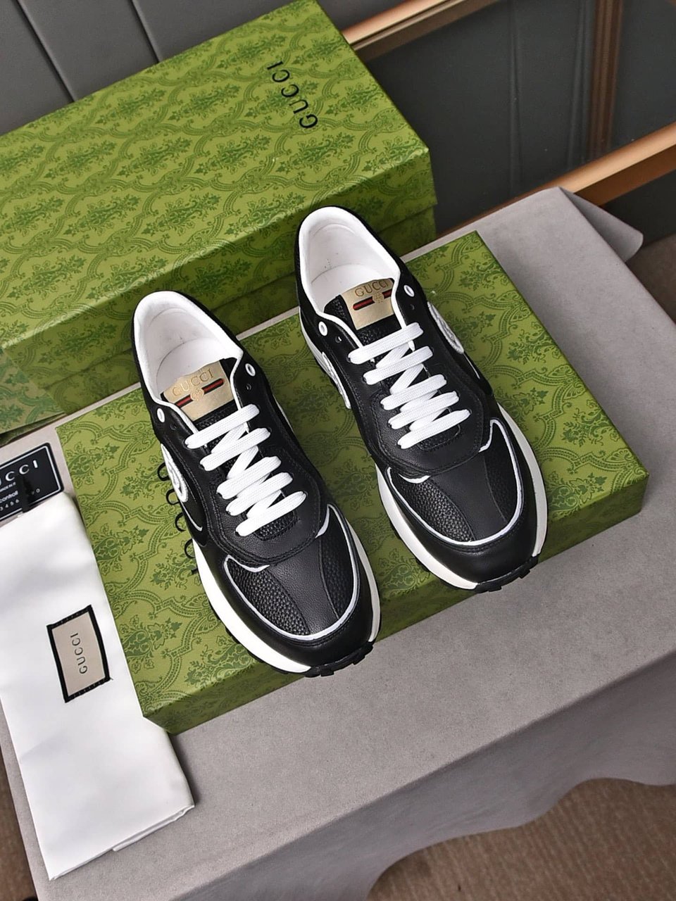 Gucci Double G Men’S Run Sneaker Black view 10