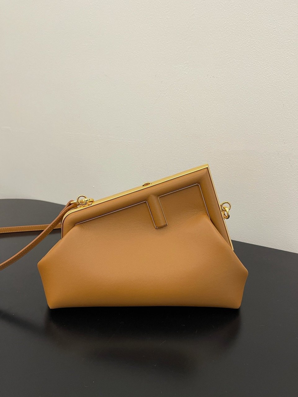 Fendi First Small Nappa Leather Bag Brown 26cm view 3