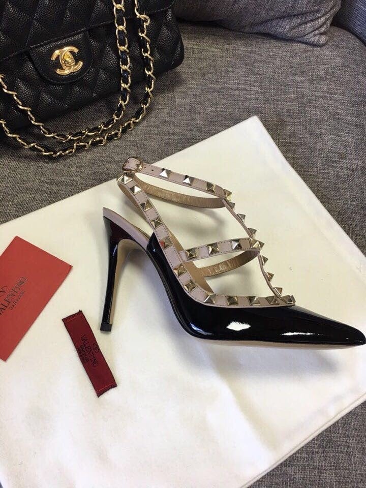 Valentino Patent Rockstud Caged Pump 100Mm Black Zw2S0393Vnwn91 view 8