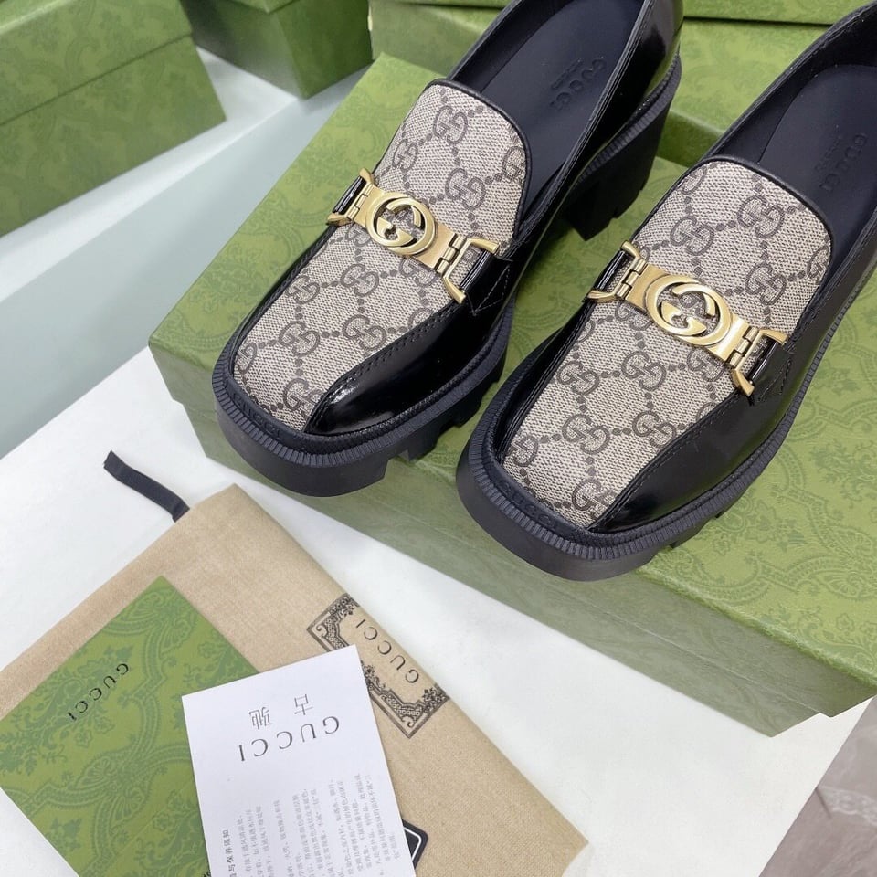 Gucci Ladies Interlocking Double G Loafers 670417 Dksm0 1063 view 8