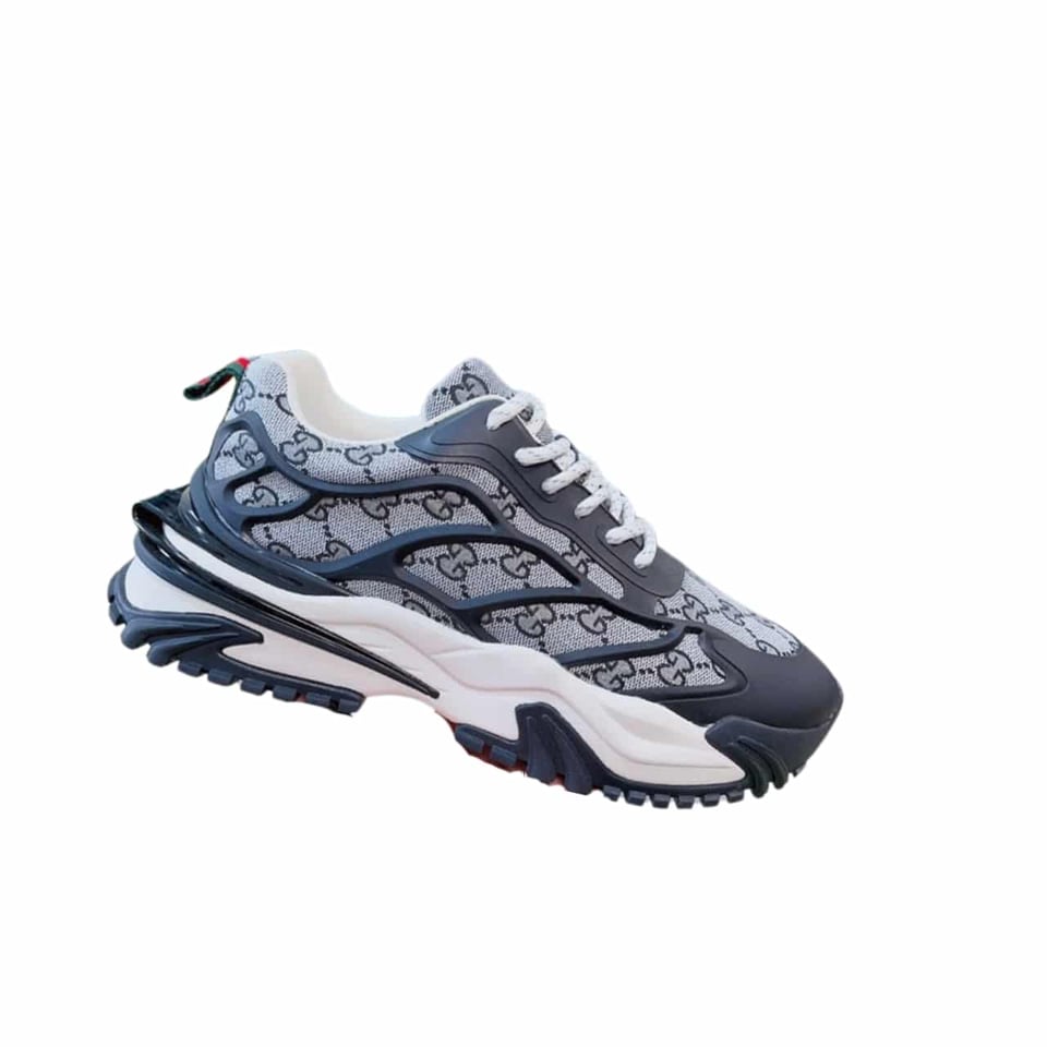 Gucci Gg Men?S Sneaker Rubber Leather Grey