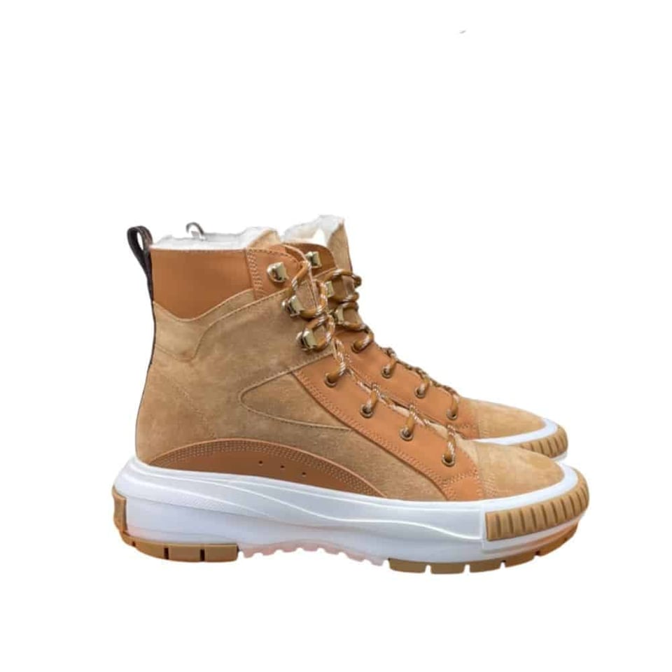 Louis Vuitton Squad Sneaker Boots Suede Brown view 2