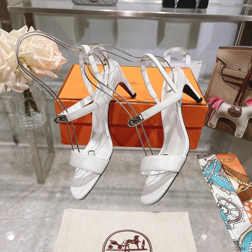 Hermes Glamour 75 Sandal White view 7