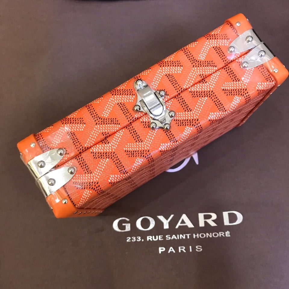 Goyard Minaudiere Trunk Bag 17Cm Orange Canvas view 5