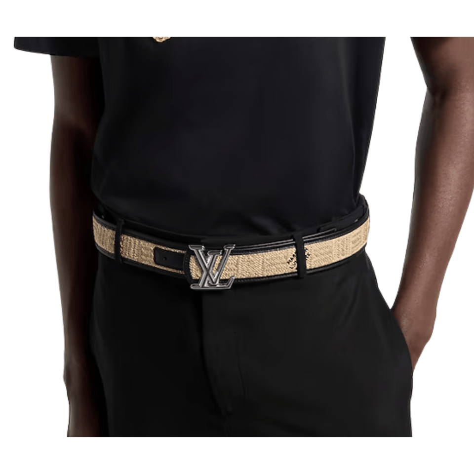 Louis Vuitton LV Dimension Raffia 40mm Reversible Men Belt M4124T view 4