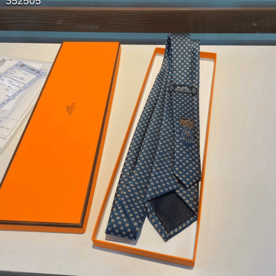 Hermes Mini H Pattern Canvas Tie For Men view 7