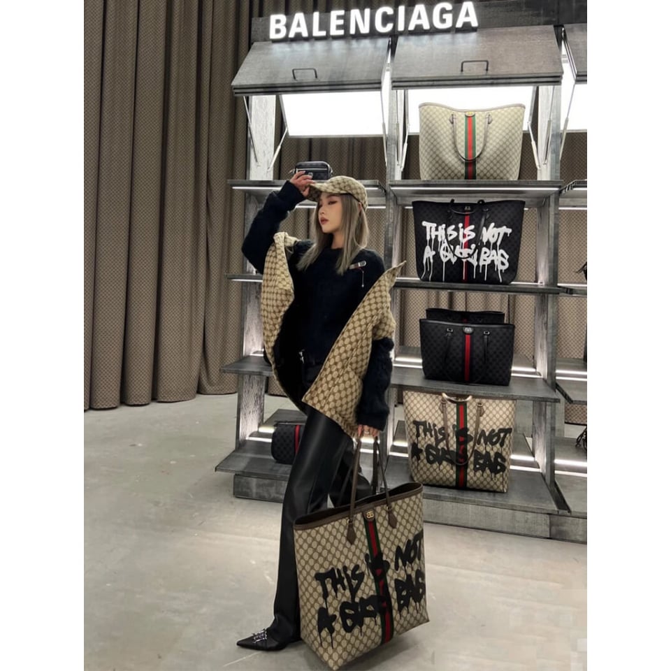 Balenciaga x Gucci Hacker Graffiti Large Tote Bag view 9