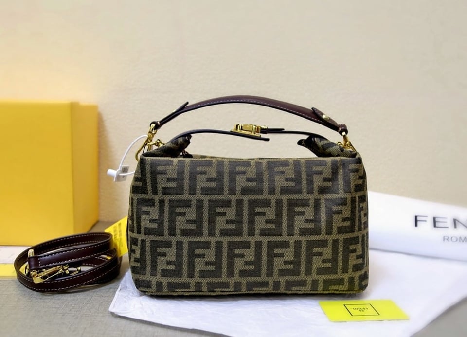 Fendi Zucca Jacquard Mini Pouch Bag Brown 27Cm view 3