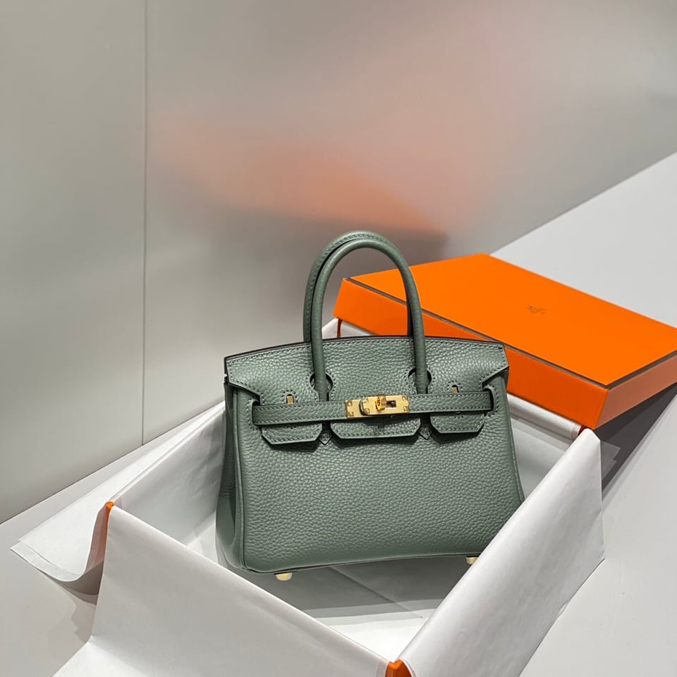 Hermes Birkin 20Cm Vert Amande Togo Leather Gold Hardware view 2