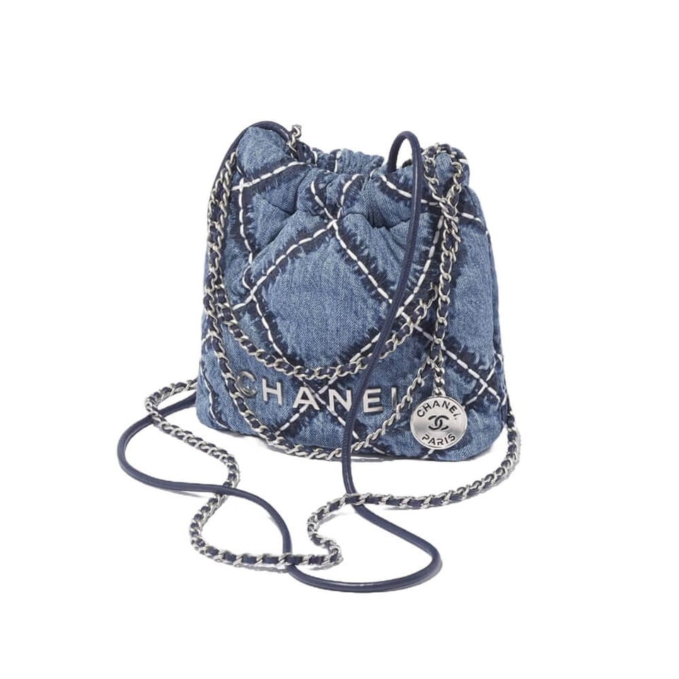 Chanel 22 Mini Handbag in Stitched Denim view 2