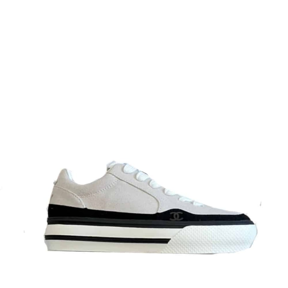 Chanel Suede Leather Runners White view 2
