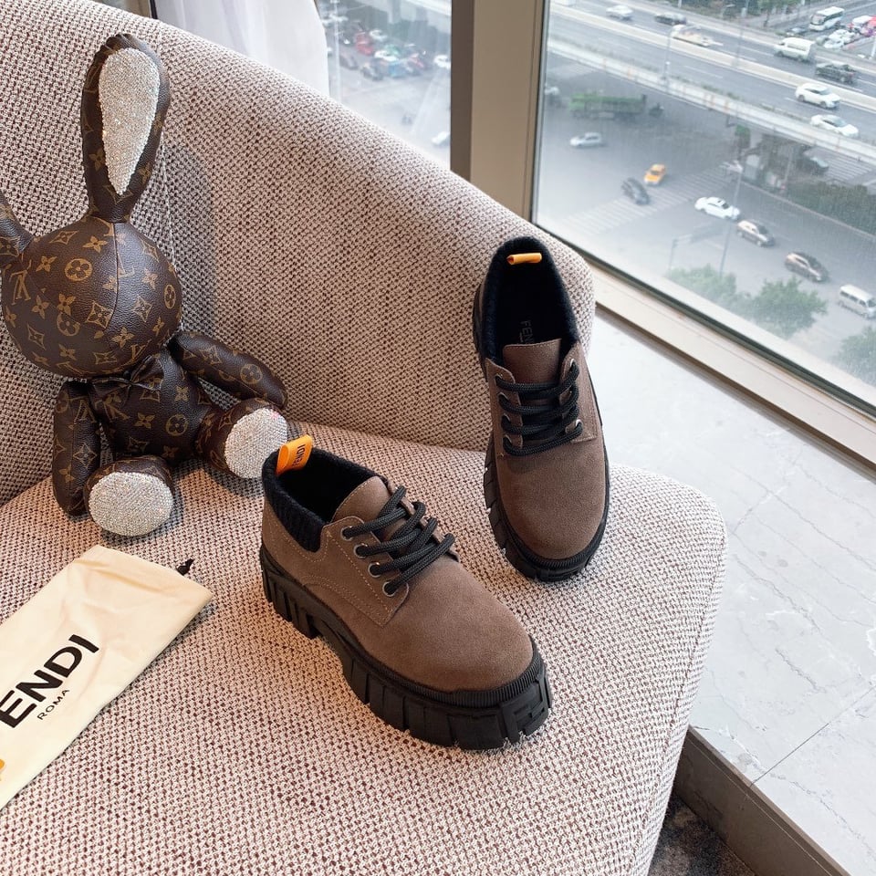 Fendi Force Leather Lace Ups Brown view 5