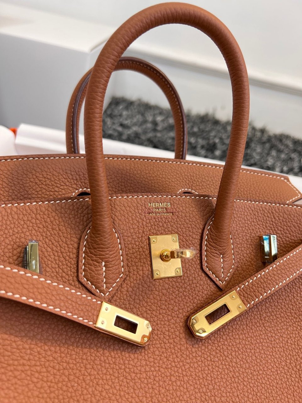 Hermes Birkin 25Cm Gold Togo Leather Gold Hardware view 5