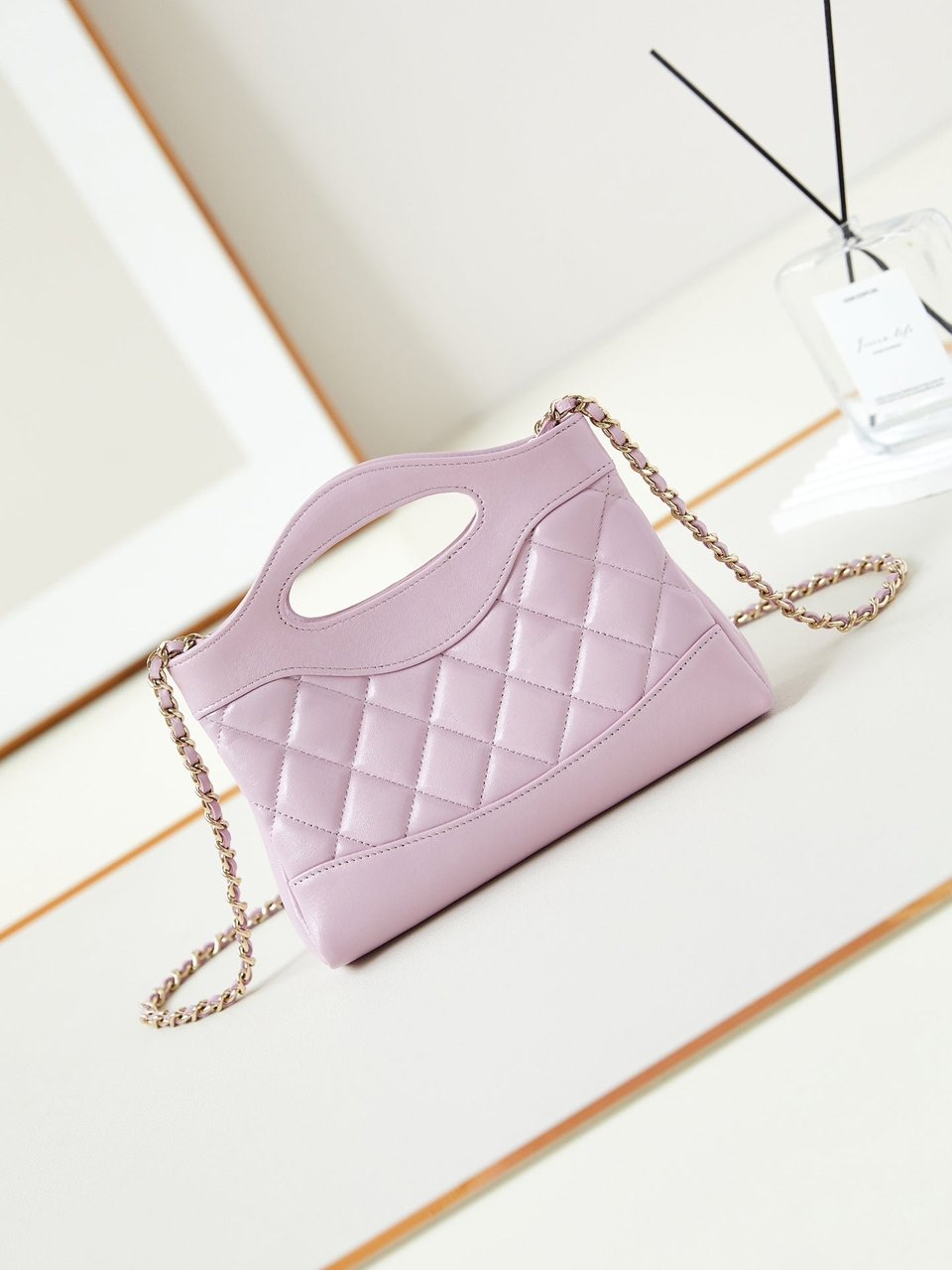 Chanel 24S31 Nano Shopping Bag 17.5Cm Pink Lambskin Gold Hardware view 6