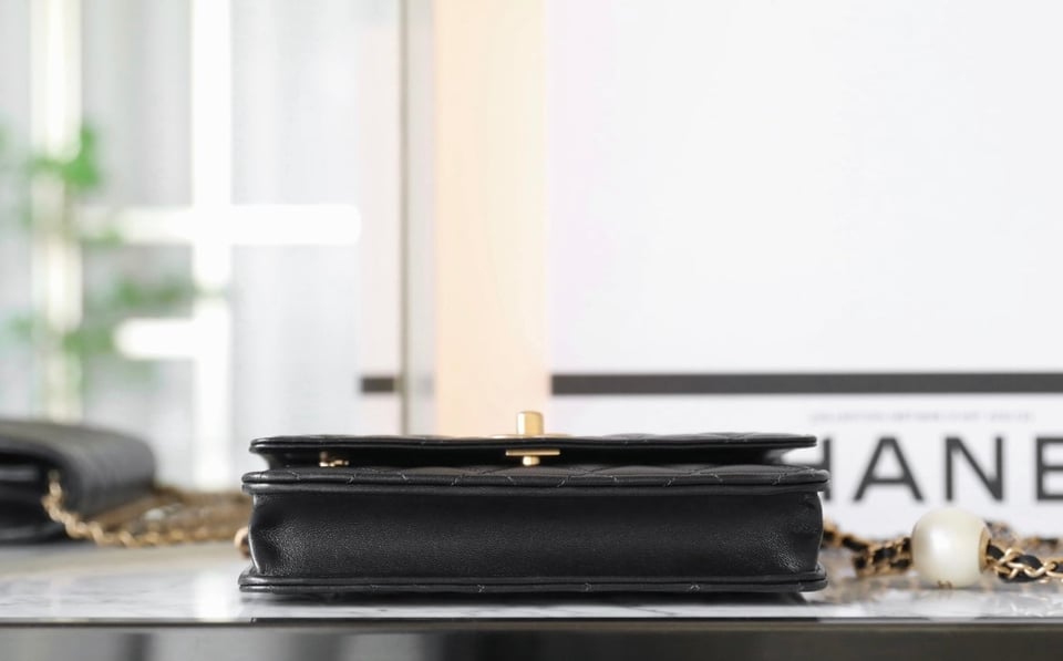 Chanel 24S Woc 19Cm Black Calfskin Pearl Ball view 6