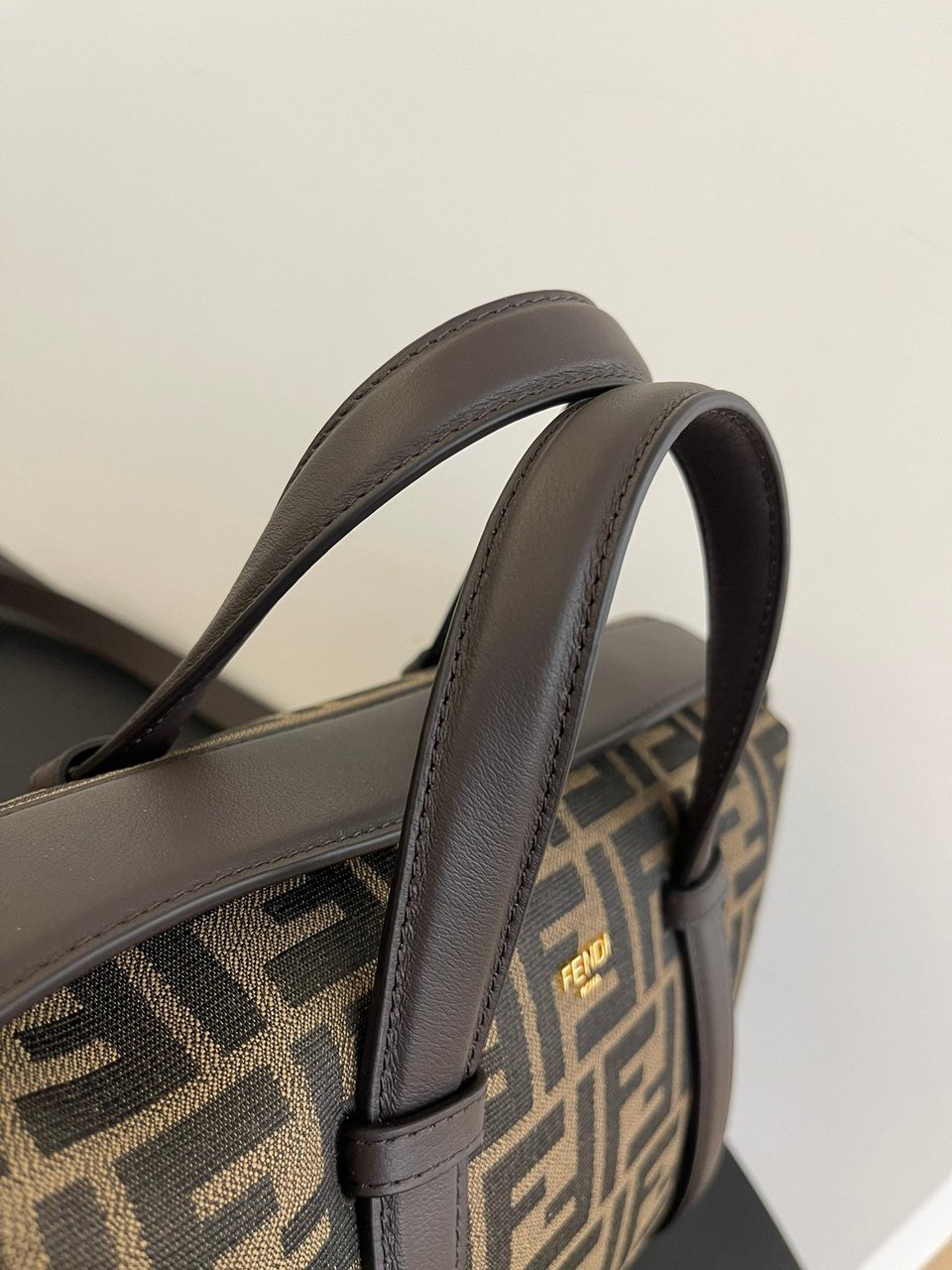 Fendi Boston 365 Brown Ff Jacquard Fabric Bag 27.5 Cm view 10