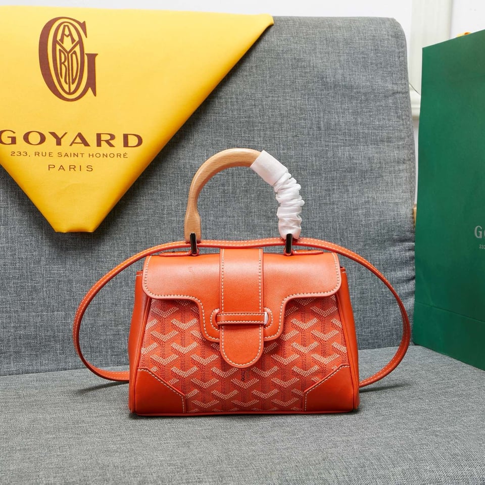 Goyard Saigon Souple Mini Bag Orange Canvas 20cm view 7