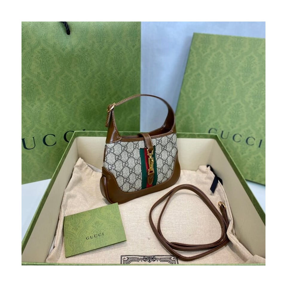 Gucci Jackie 1961 Mini Shoulder Bag in GG Canvas 19cm view 6